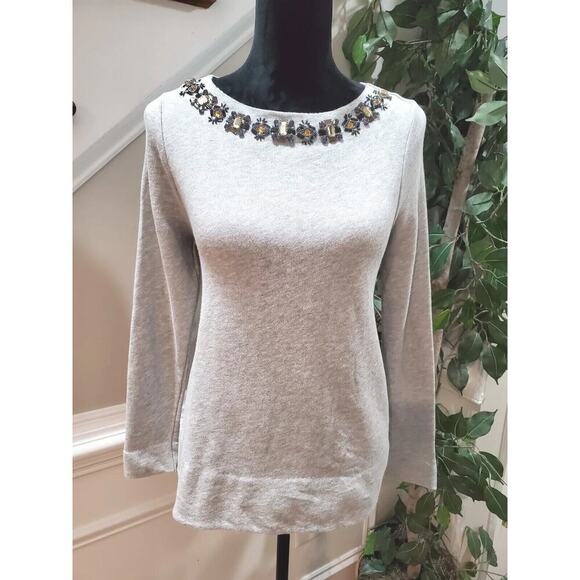 Crown & Ivy Women's Gray Round Neck Long Sleeve Pullover Sweater Size X-Small - Picture 8 of 8